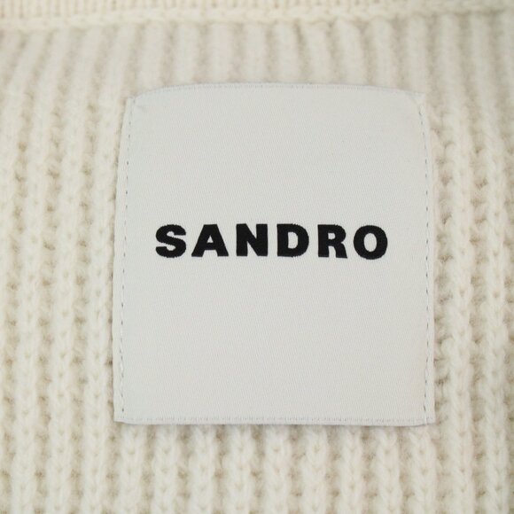Sandro Cream Cardigan with Black Accents - Picture 12 of 16